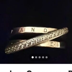 Pandora Crossover Pave Triple Band Ring